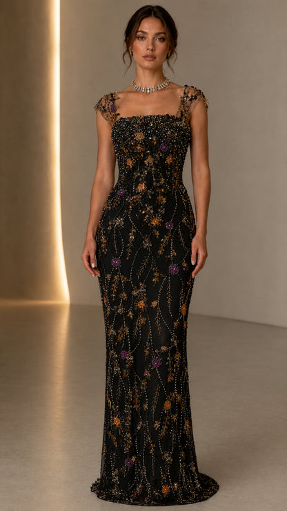 Celestia Beaded Evening Gown