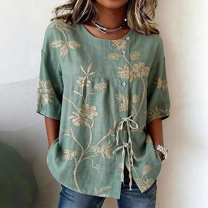 Women's Casual And Versatile Floral 3D Printed Top