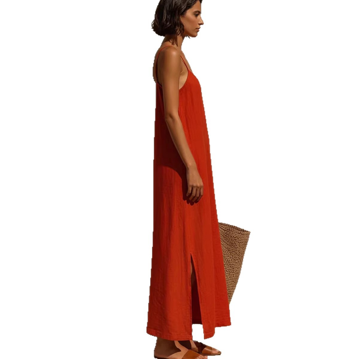 Strapless Square-neckline Resort-style Dress
