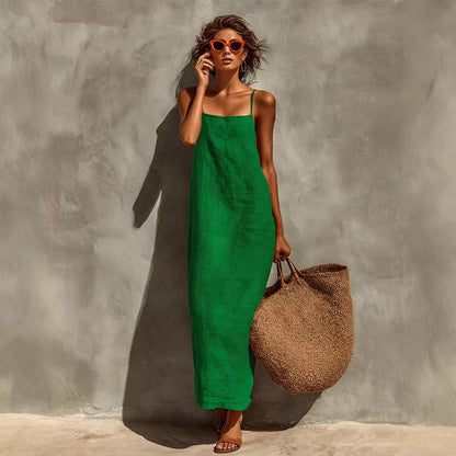 Strapless Square-neckline Resort-style Dress