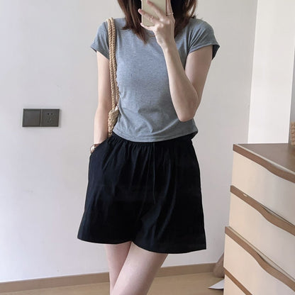 Ice-silk Quick-drying Textured Loose Casual Pleated Shorts