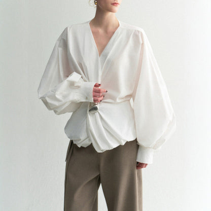 Spring Top Cotton Blend Asymmetrical Knot Design