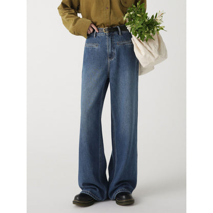 Women's Fashion High-Waist Straight-Leg Wide-Leg Jeans