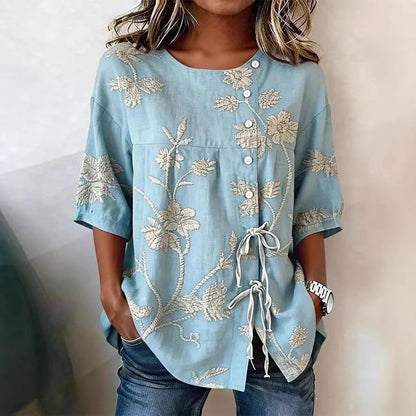 Women's Casual And Versatile Floral 3D Printed Top