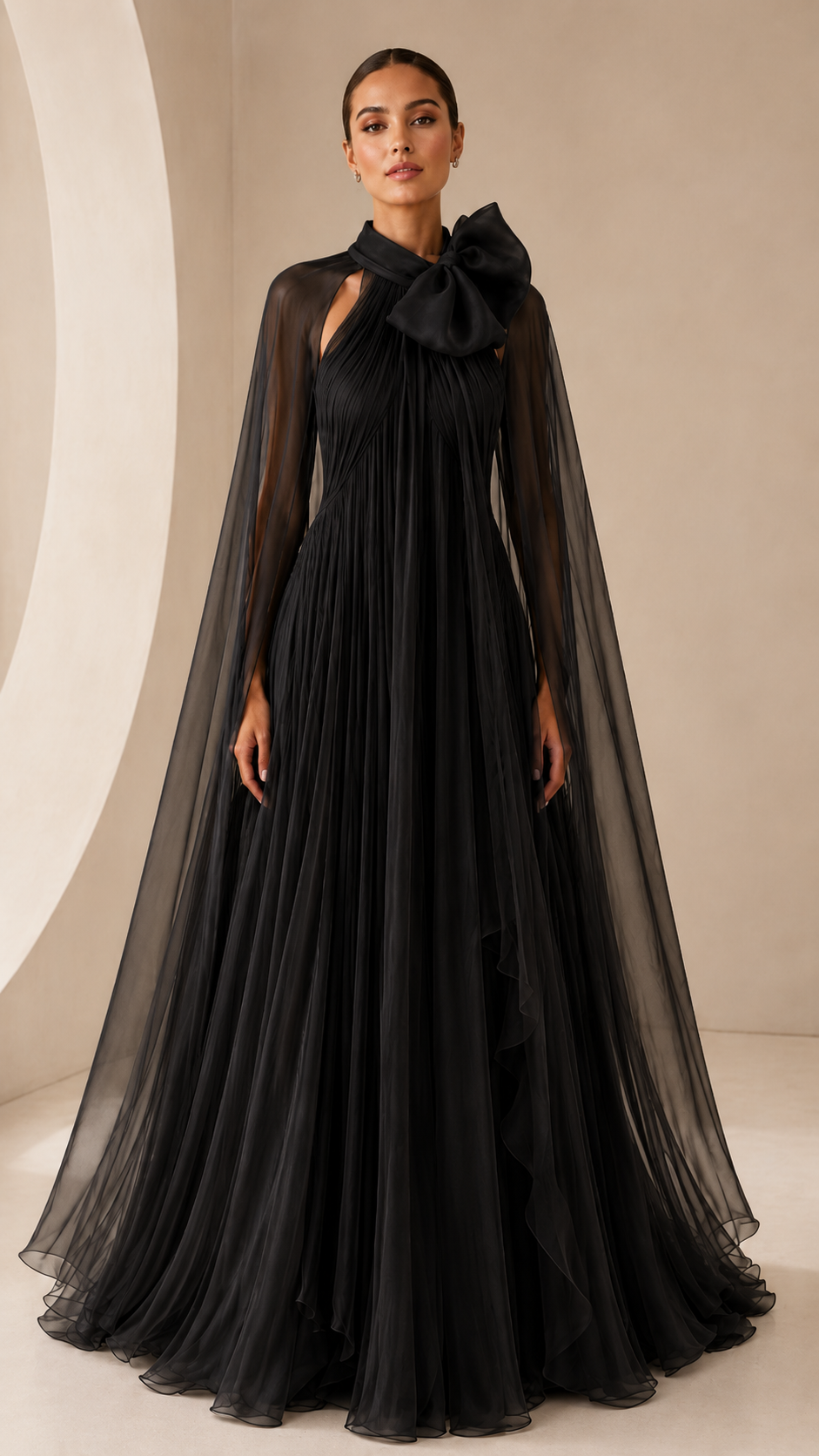 Purple Chiffon Halter Neck Gown Elegant Formal Evening Dress