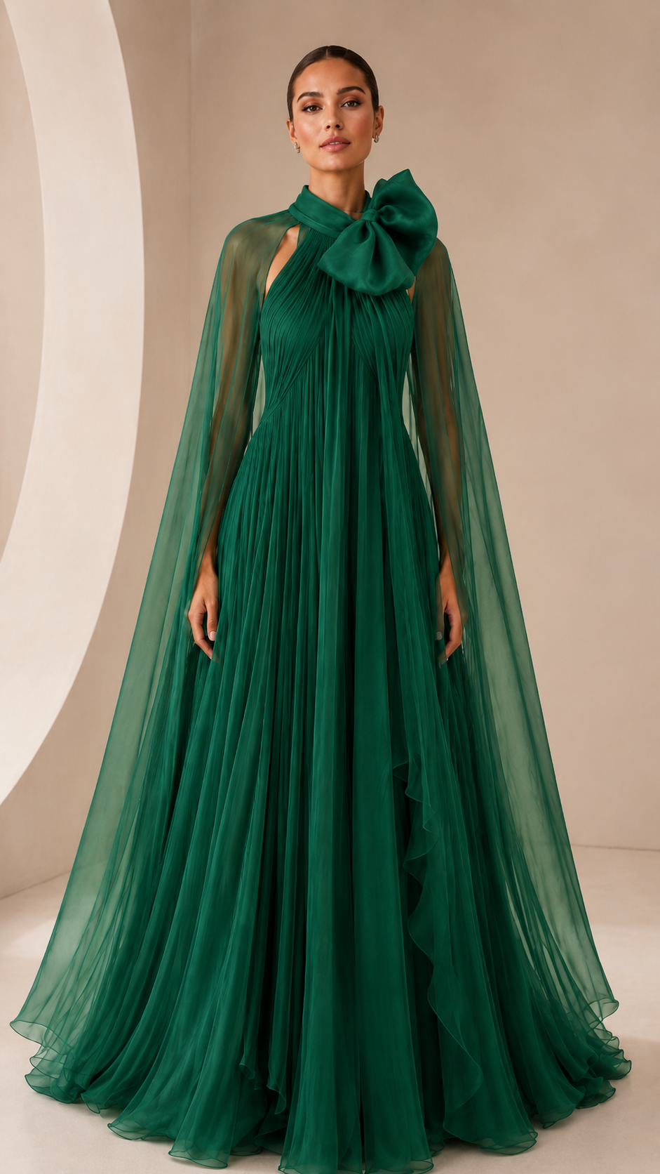 Purple Chiffon Halter Neck Gown Elegant Formal Evening Dress