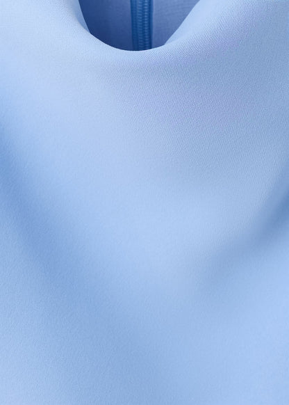Draped neck dress with side ruching