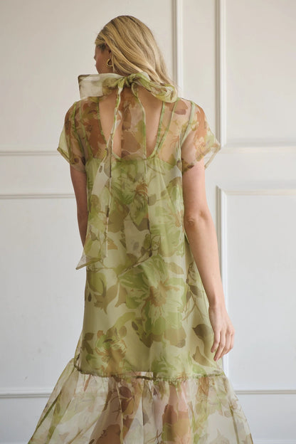 Floral Dime Organza Maxi Dress