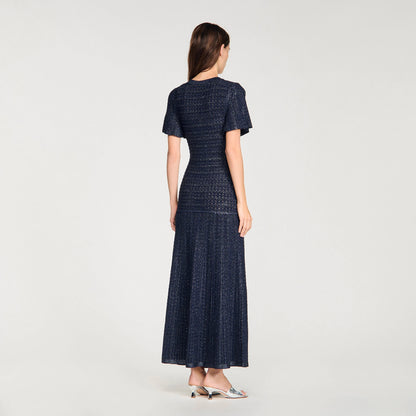 Rhinestone knit maxi dress