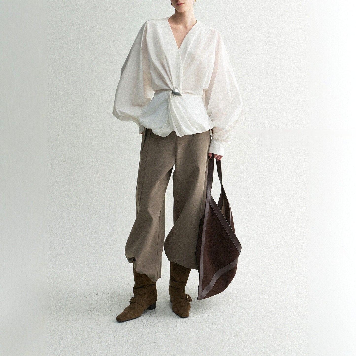 Spring Top Cotton Blend Asymmetrical Knot Design