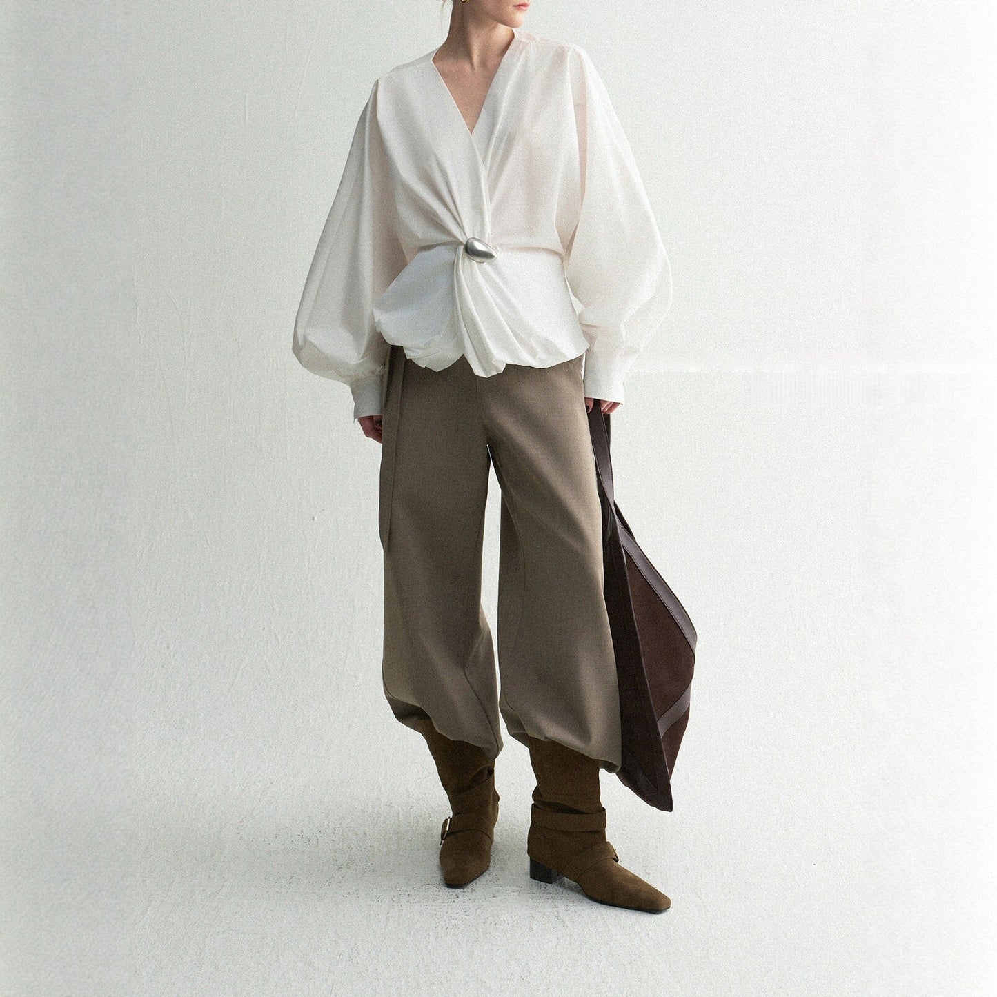 Spring Top Cotton Blend Asymmetrical Knot Design